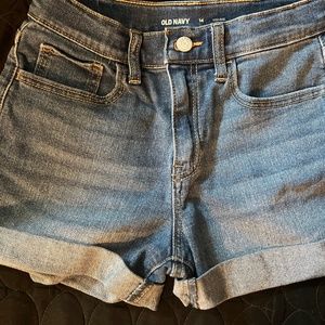 Old Navy girls size 14 denim high rise shorts, frayed edge